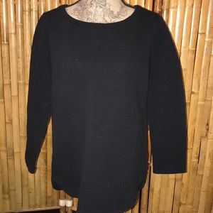 Mossimo Ribbed Black Sweatshirt with Back zip